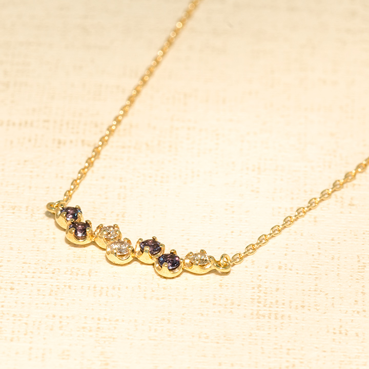 umu -アム- FINE JEWELRY STUIDIOK18 カラーチェンジガーネット ダイヤモンド ネックレス 「stellato」pn0695_kanban2.jpg