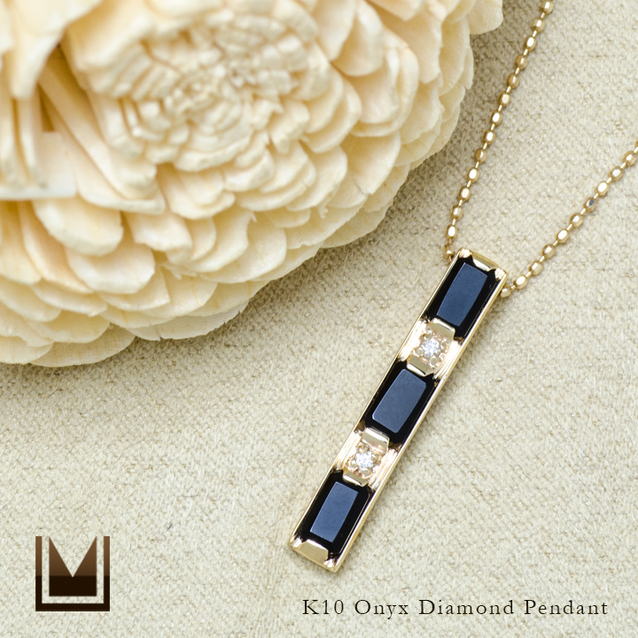umu -アム- FINE JEWELRY STUIDIOK10 オニキス ダイヤモンド ペンダントトップ 「lucente」pn0701_1.jpg