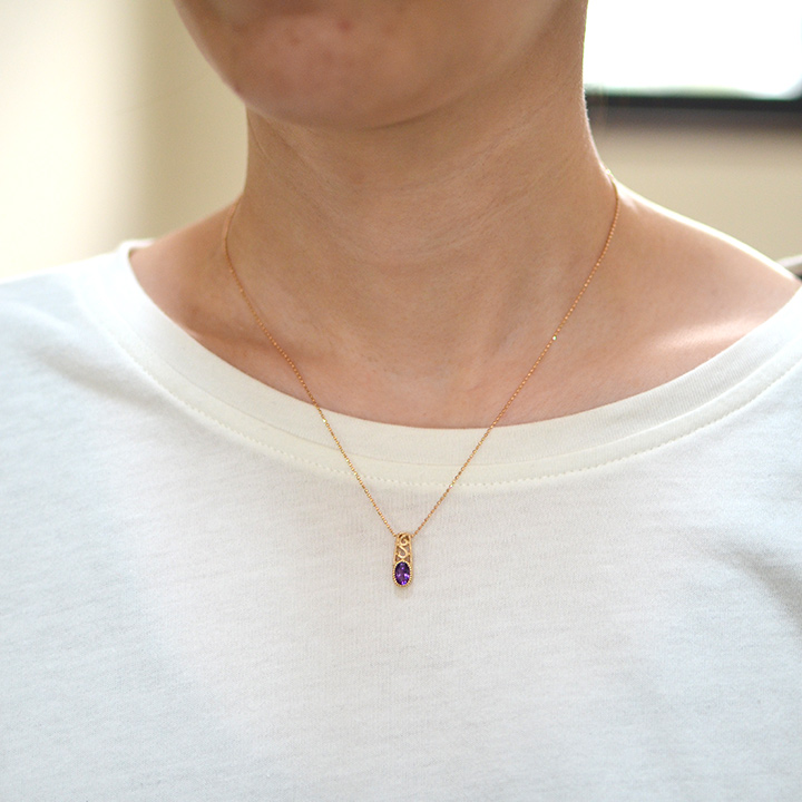 umu -アム- FINE JEWELRY STUIDIOK10 アメシスト アイビーモチーフ ペンダントトップ 「berso」pn0706_i2.jpg