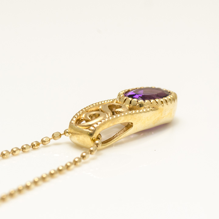 umu -アム- FINE JEWELRY STUIDIOK10 アメシスト アイビーモチーフ ペンダントトップ 「berso」pn0706_s.jpg