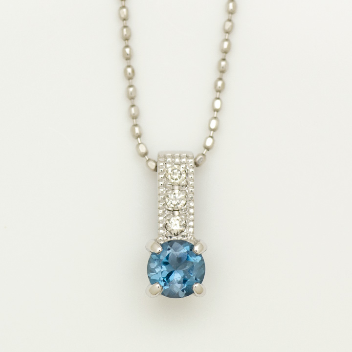 umu -アム- FINE JEWELRY STUIDIOK18 ロンドンブルートパーズ ダイヤモンド ペンダントトップ 「fiorito」pn0708_m.jpg