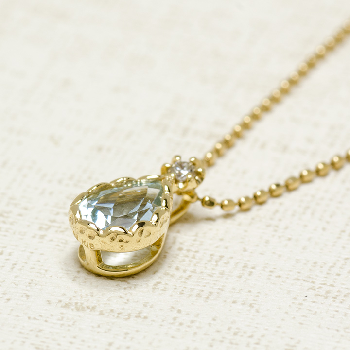 umu -アム- FINE JEWELRY STUIDIOK18 アクアマリン ダイヤモンド ペンダントトップ 「goccia」pn0714_kanban2.jpg