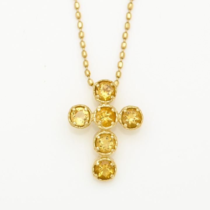 umu -アム- FINE JEWELRY STUIDIOK18 シトリン クロスモチーフ ペンダントトップ 「dolce」pn0716_m.jpg