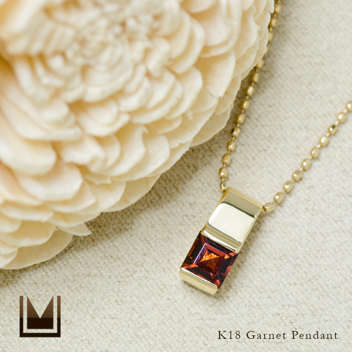 umu -アム- FINE JEWELRY STUIDIOK18 ガーネット ペンダントトップpn0723_1.jpg