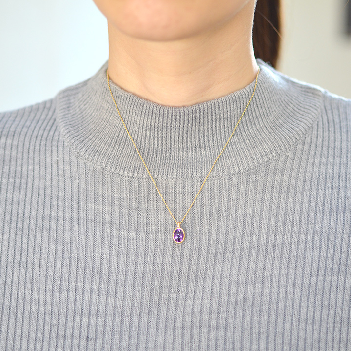 umu -アム- FINE JEWELRY STUIDIOK18 アメシスト ペンダントトップ 「ignudo」pn0729_i2.jpg
