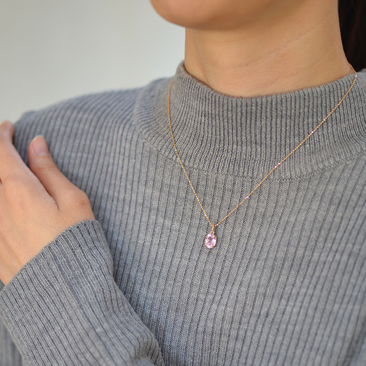 umu -アム- FINE JEWELRY STUIDIOK18 クンツァイト ペンダントトップ 「bagliore」pn0733_i3.jpg