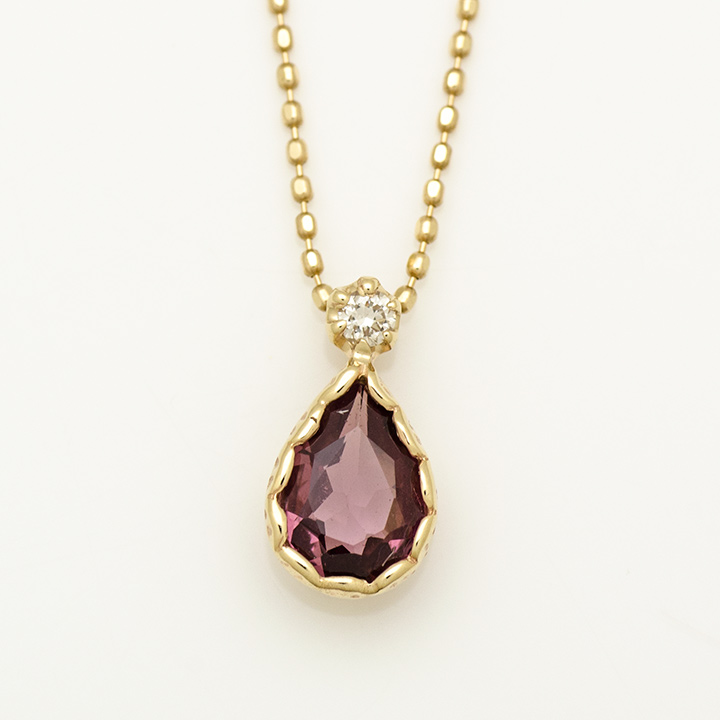 umu -アム- FINE JEWELRY STUIDIOK10 ロードライトガーネット ダイヤモンド ペントップ 「goccia」pn0740_m.jpg