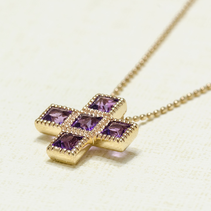 umu -アム- FINE JEWELRY STUIDIOK10 アメシスト クロスモチーフ ペンダントトップ 「tin」pn0742_kanban2.jpg