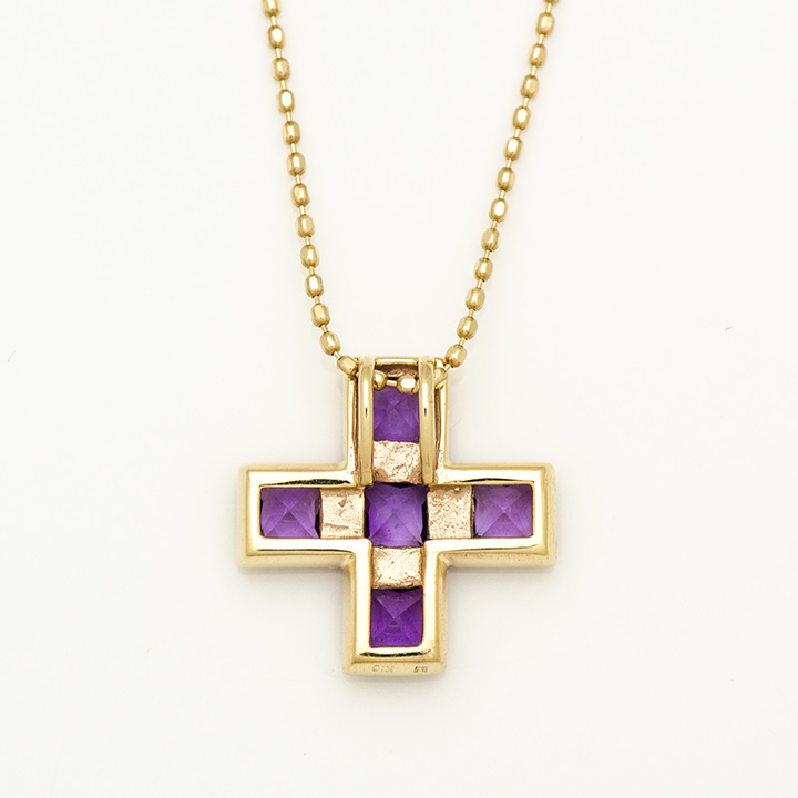 umu -アム- FINE JEWELRY STUIDIOK10 アメシスト クロスモチーフ ペンダントトップ 「tin」pn0742_u.jpg