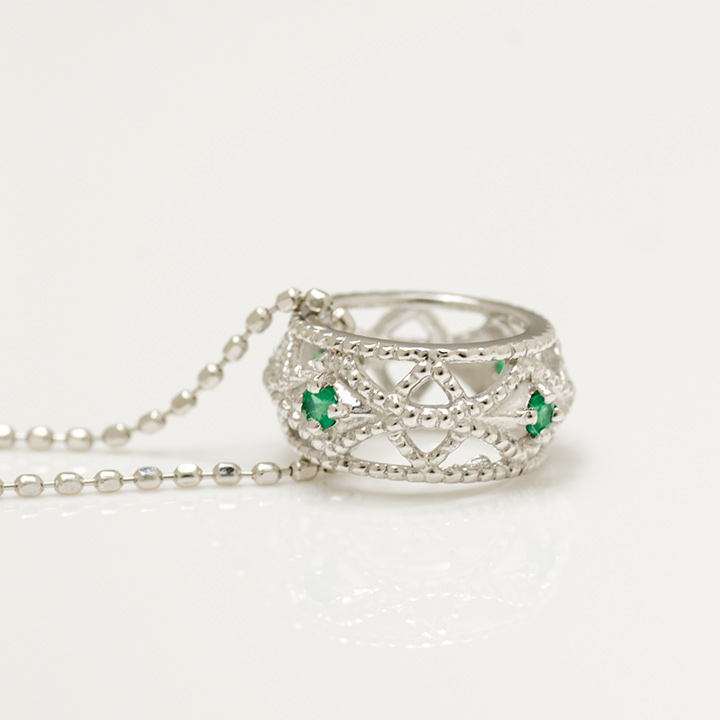 K18 エメラルド ペンダントトップ 「cortile」[商品番号:PN0743] | umu