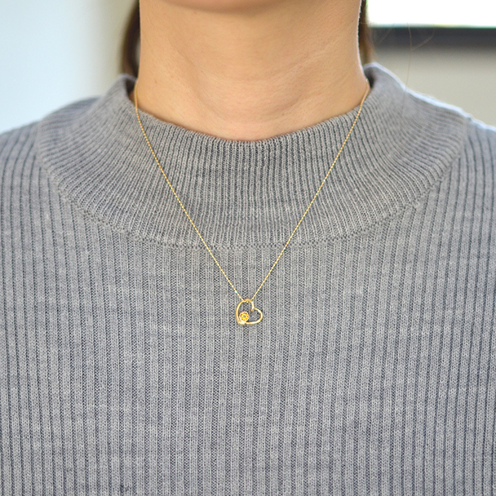 umu -アム- FINE JEWELRY STUIDIOK10 シトリン オープンハート ペンダントトップ 「molla」pn0744_i2.jpg