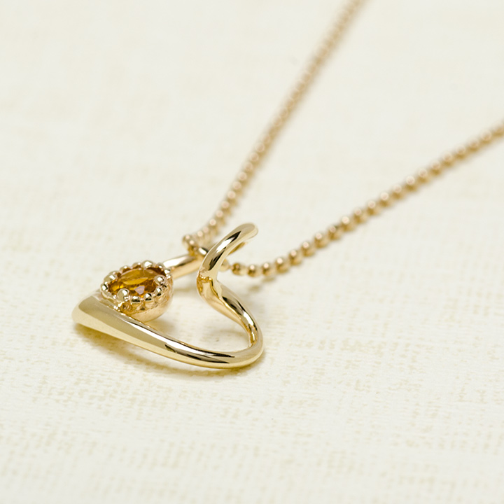 umu -アム- FINE JEWELRY STUIDIOK10 シトリン オープンハート ペンダントトップ 「molla」pn0744_kanban2.jpg