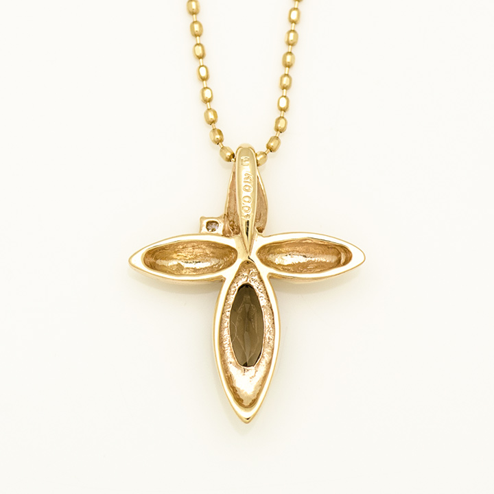 umu -アム- FINE JEWELRY STUIDIOK10 スモーキークォーツ ダイヤモンド クロス ペンダントトップpn0747_u.jpg