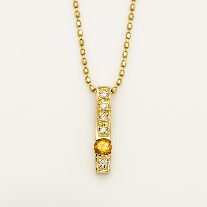 umu -アム- FINE JEWELRY STUIDIOK10 オレンジサファイア ダイヤモンド ペンダントトップpn0748_m.jpg