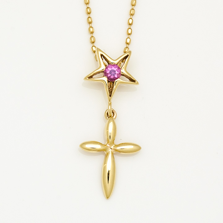 umu -アム- FINE JEWELRY STUIDIOK10 ピンクサファイア スタークロス ペンダントトップpn0754_m.jpg