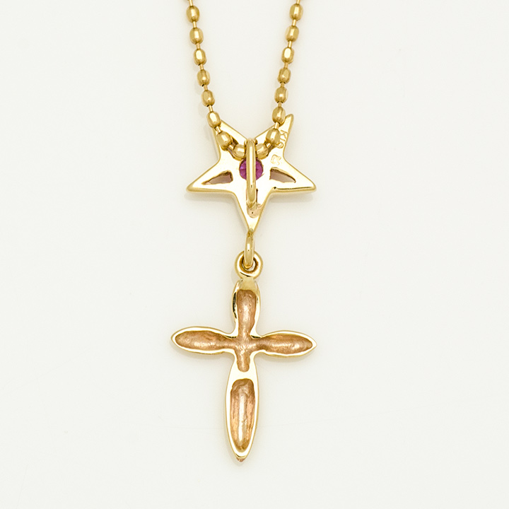 umu -アム- FINE JEWELRY STUIDIOK10 ピンクサファイア スタークロス ペンダントトップpn0754_u.jpg