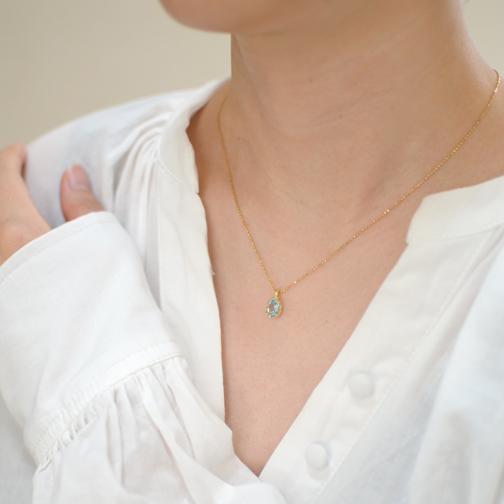 umu -アム- FINE JEWELRY STUIDIOK18 アクアマリン ペンダントトップ 「fresco」pn0763_i3.jpg
