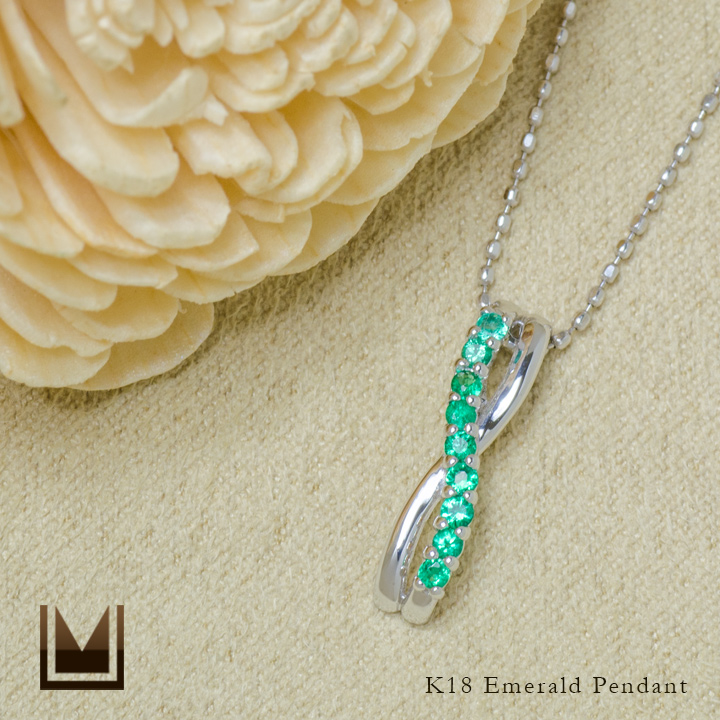 umu -アム- FINE JEWELRY STUIDIOK18 エメラルド ペンダントトップpn0770_1.jpg