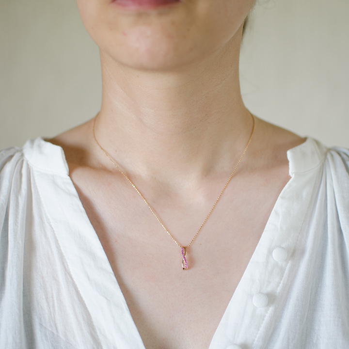 umu -アム- FINE JEWELRY STUIDIOK18 ピンクサファイア ペンダントトップpn0771_i2.jpg