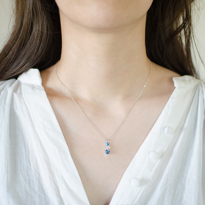 umu -アム- FINE JEWELRY STUIDIOPT900 ブルーカラー ハート ペンダントトップpn0776_i2.jpg