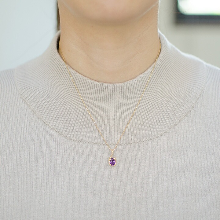 K18 アメシスト プチハート ペンダントトップ[商品番号:PN0777] | umu