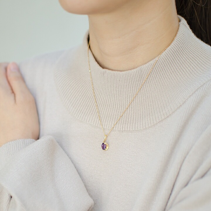 umu -アム- FINE JEWELRY STUIDIOK18 アメシスト プチハート ペンダントトップpn0777_i3.jpg