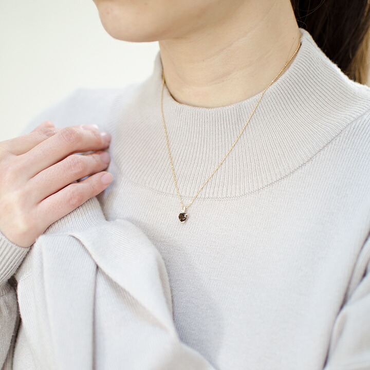 umu -アム- FINE JEWELRY STUIDIOスモーキークォーツ ダイヤモンド ハート ペンダントトップpn0795_i3.jpg