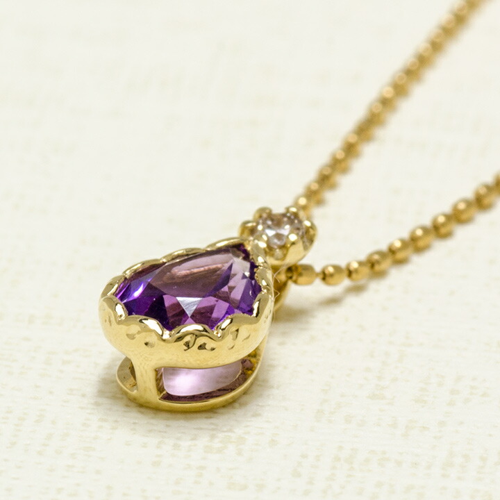 umu -アム- FINE JEWELRY STUIDIOアメシスト ダイヤモンド ペンダントトップ 「goccia」pn0797_kanban2.jpg