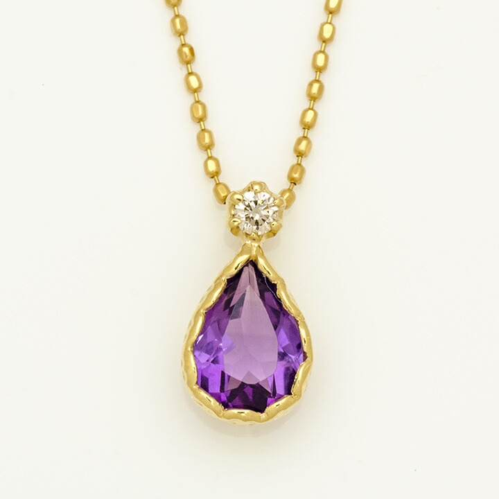 umu -アム- FINE JEWELRY STUIDIOアメシスト ダイヤモンド ペンダントトップ 「goccia」pn0797_m.jpg