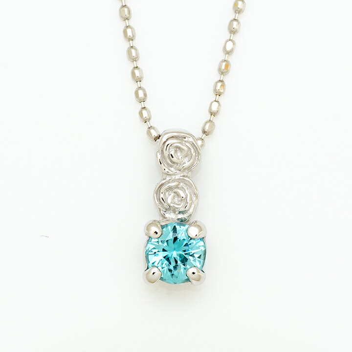 umu -アム- FINE JEWELRY STUIDIOブルージルコン バラモチーフ ペンダントトップ 「rosa」pn0808_m.jpg