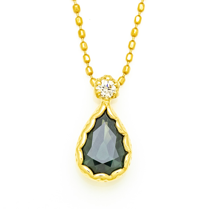 umu -アム- FINE JEWELRY STUIDIOK18 グリーンサファイアダイヤモンド ペントップ 「goccia」pn0824_m.jpg