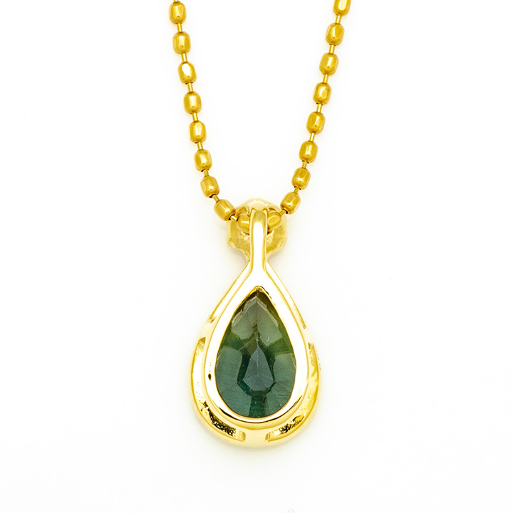 umu -アム- FINE JEWELRY STUIDIOK18 グリーンサファイアダイヤモンド ペントップ 「goccia」pn0824_u.jpg