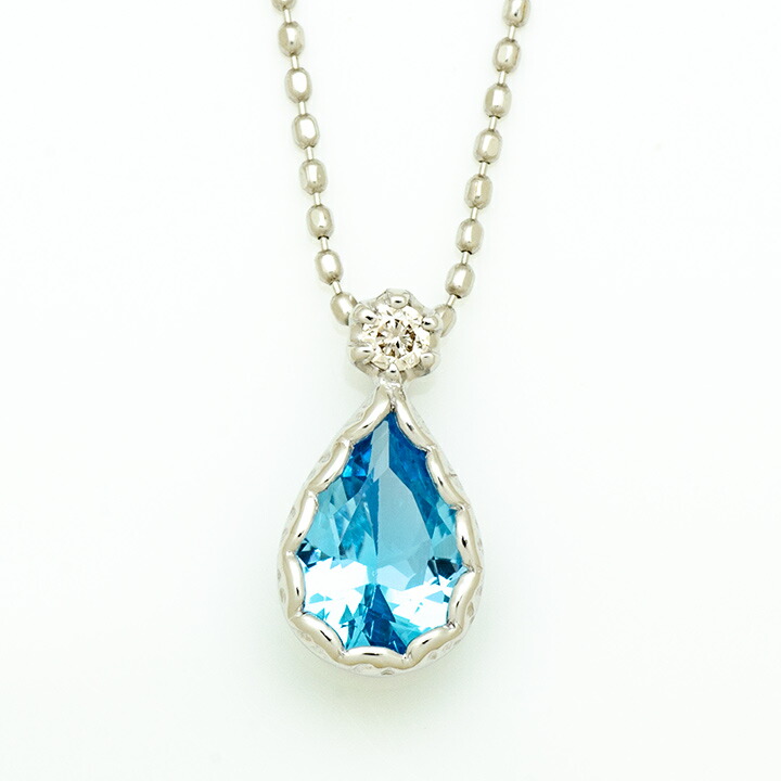 umu -アム- FINE JEWELRY STUIDIOブルートパーズ ダイヤ ペンダントトップ 「goccia」pn0825_m.jpg