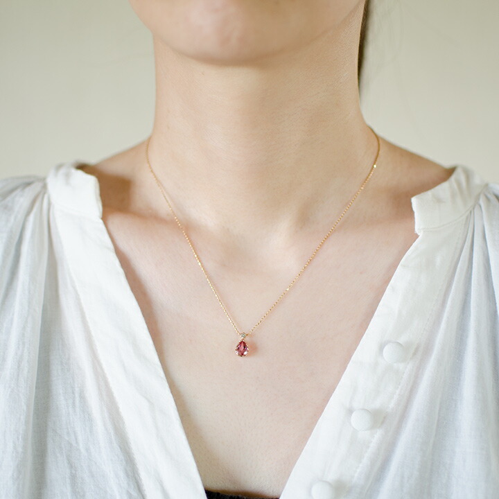 umu -アム- FINE JEWELRY STUIDIOピンクトルマリン ダイヤモンド ペンダントトップ 「goccia」pn0826_i2.jpg