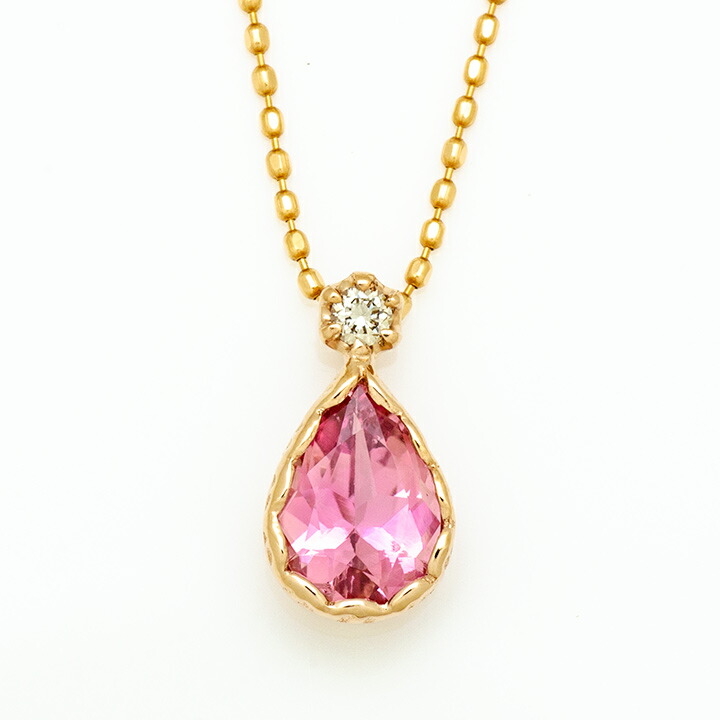 umu -アム- FINE JEWELRY STUIDIOピンクトルマリン ダイヤモンド ペンダントトップ 「goccia」pn0826_m.jpg