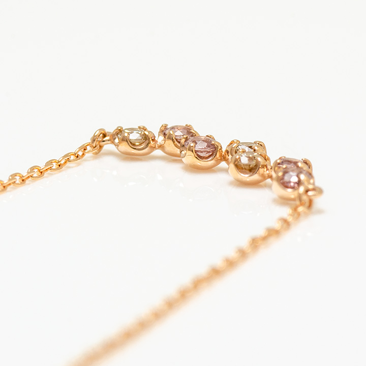 K18 シャンパンガーネット ダイヤモンド ネックレス 「stellato