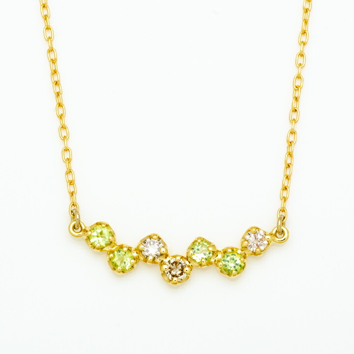 umu -アム- FINE JEWELRY STUIDIOペリドット ダイヤモンド ネックレス 「stellato」pn0838_m.jpg