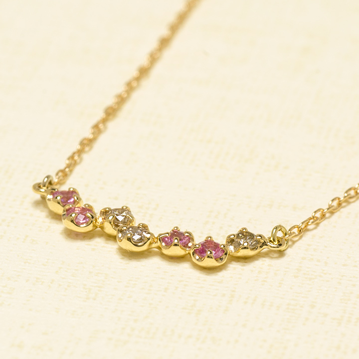 umu -アム- FINE JEWELRY STUIDIOピンクサファイア ダイヤモンド ネックレス 「stellato」pn0839_kanban2.jpg
