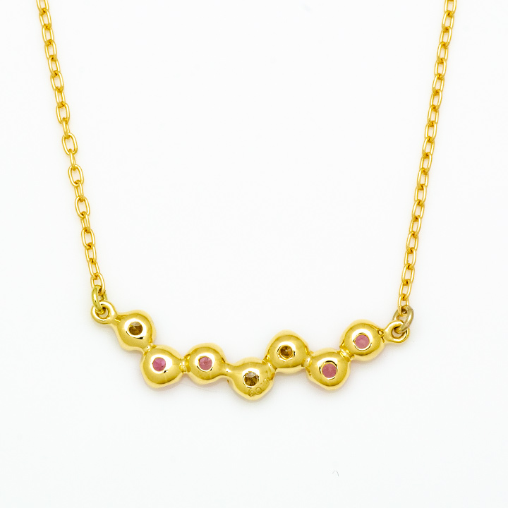 umu -アム- FINE JEWELRY STUIDIOピンクサファイア ダイヤモンド ネックレス 「stellato」pn0839_u.jpg