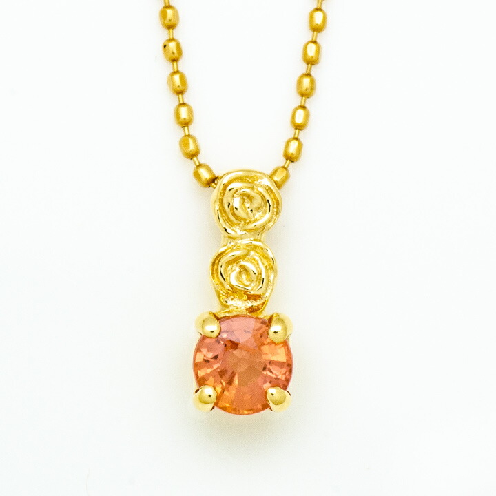 umu -アム- FINE JEWELRY STUIDIOオレンジサファイア バラ ペンダントトップ 「rosa」pn0847_m.jpg