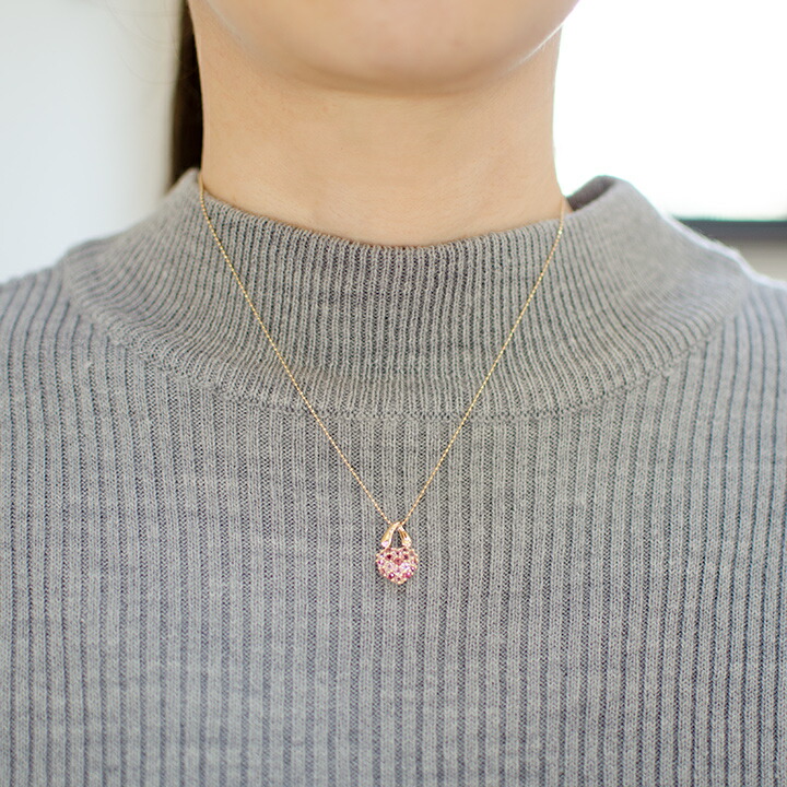 umu -アム- FINE JEWELRY STUIDIOピンクトルマリン ハート パヴェ ペンダントトップpn0850_i2.jpg