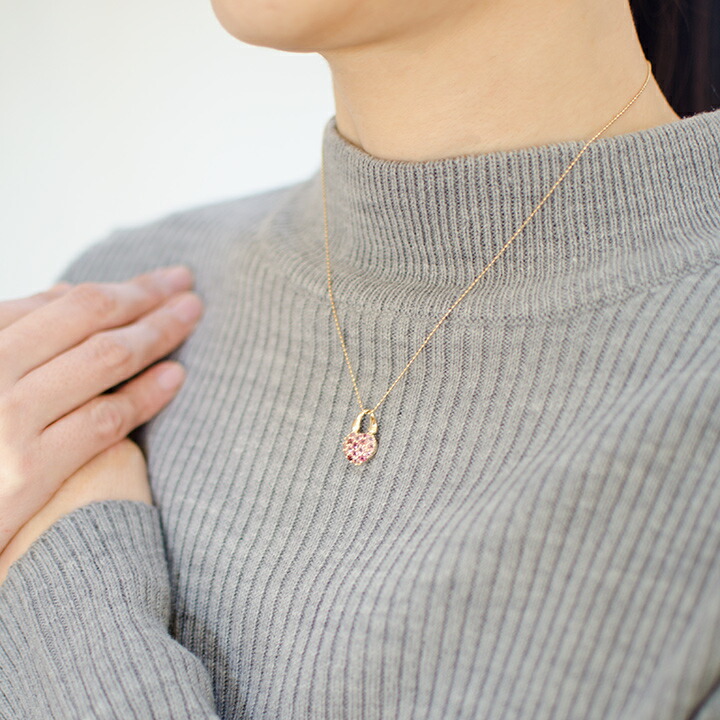 umu -アム- FINE JEWELRY STUIDIOピンクトルマリン ハート パヴェ ペンダントトップpn0850_i3.jpg