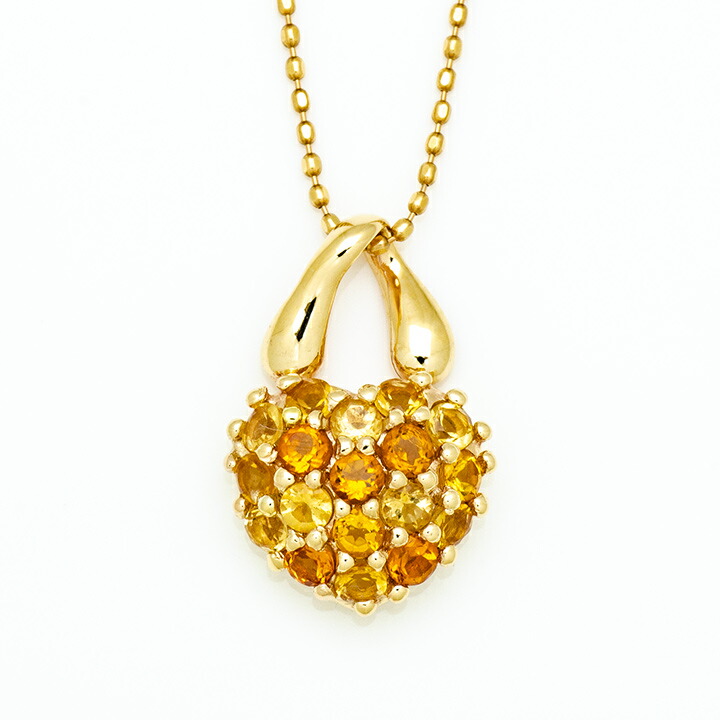 umu -アム- FINE JEWELRY STUIDIOシトリン ハート パヴェ ペンダントトップpn0851_m.jpg