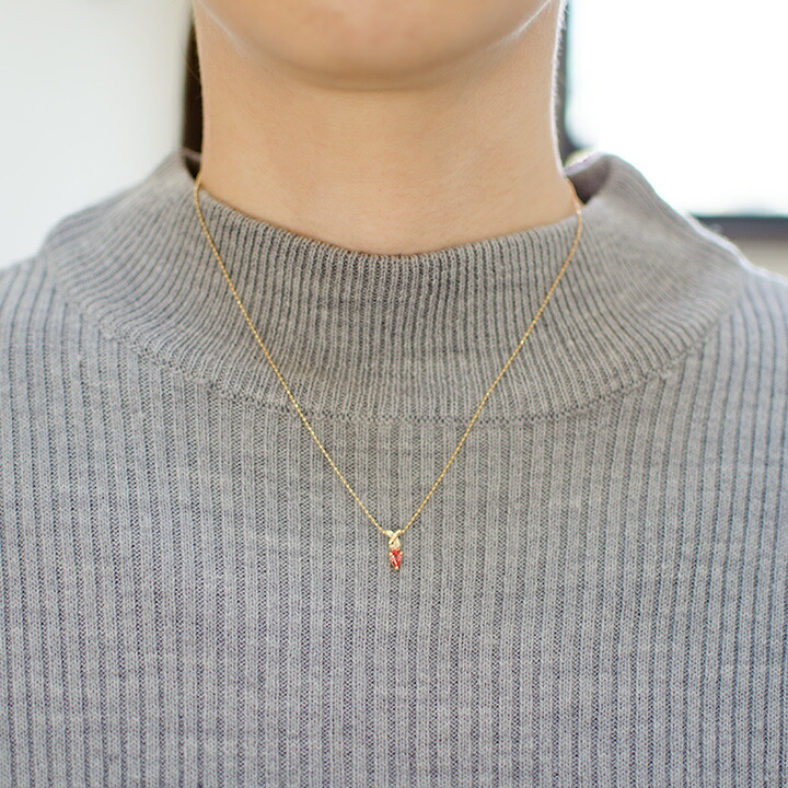 umu -アム- FINE JEWELRY STUIDIOピンキッシュオレンジサファイア ダイヤ ペンダントトップpn0860_i2.jpg