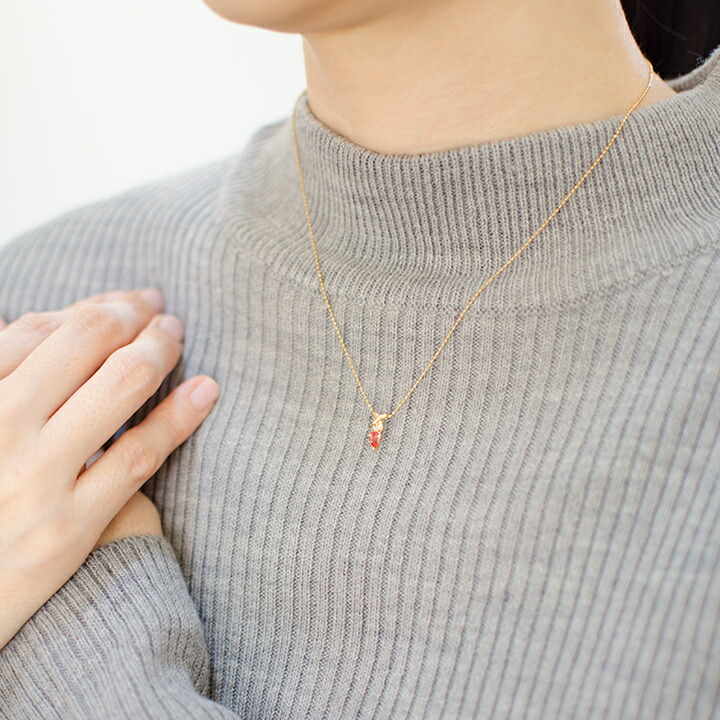 umu -アム- FINE JEWELRY STUIDIOピンキッシュオレンジサファイア ダイヤ ペンダントトップpn0860_i3.jpg