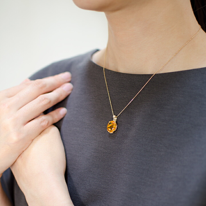umu -アム- FINE JEWELRY STUIDIOシトリン ダイヤモンド ペンダントトップpn0867_i3.jpg