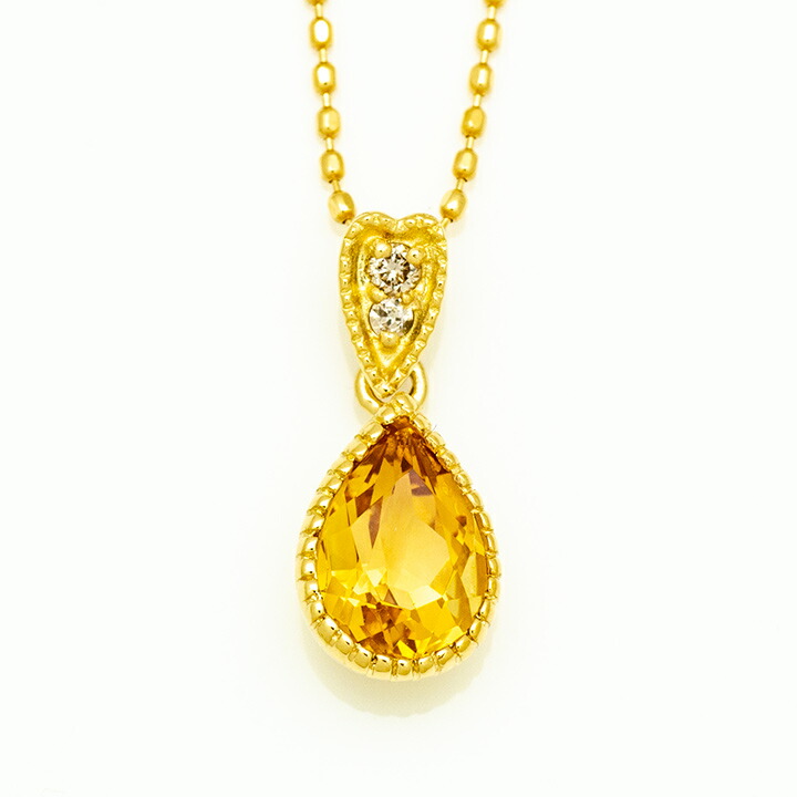 umu -アム- FINE JEWELRY STUIDIOシトリン ダイヤモンド ペンダントトップ 「pianto」pn0883_m.jpg