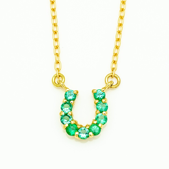 umu -アム- FINE JEWELRY STUIDIOエメラルド ホースシュー ネックレス 「fortuna」pn0890_m.jpg