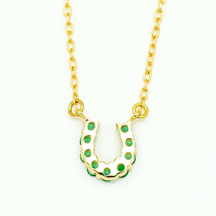 umu -アム- FINE JEWELRY STUIDIOエメラルド ホースシュー ネックレス 「fortuna」pn0890_u.jpg