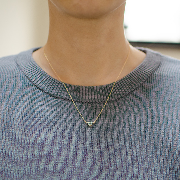 K18 アクアマリン ダイヤモンド ネックレス 「sovrana」[商品番号